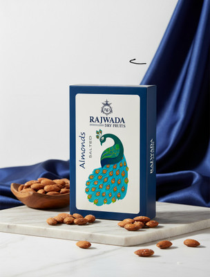 rajwada Premium Salted Almonds 250g – Healthy & Crunchy Royal Dry Fruit Gift Pack Almonds(1 x 250 g)