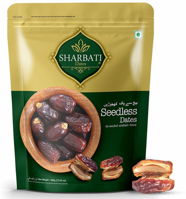 SHARBATI DATES Premium Seedless De-seeded Dates(1 x 500 g)