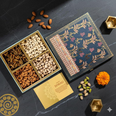 ketosy Premium Diwali Dry Fruit Box with Almonds, Cashews, Pistachios & Raisins Almonds, Cashews, Raisins, Pistachios(4 x 100 g)