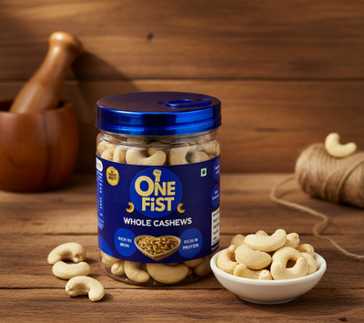 ONE FIST Premium Whole Kaju|Rich in Protein|Crunchy & Natural Dry Fruit Cashews(1 x 300 g)