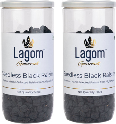 Lagom Gourmet Seedless Black Raisins || Raisins(2 x 0.5 kg)
