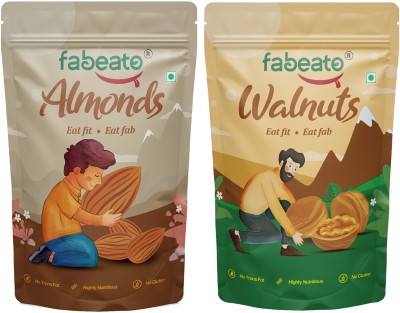 Fabeato Natural Premium California Nuts Combo Almonds, Walnuts(400 g)