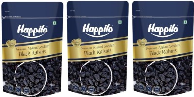 Happilo Premium Afghani Seedless Black Raisins | Munakka Dry Fruits Raisins(3 x 250 g)