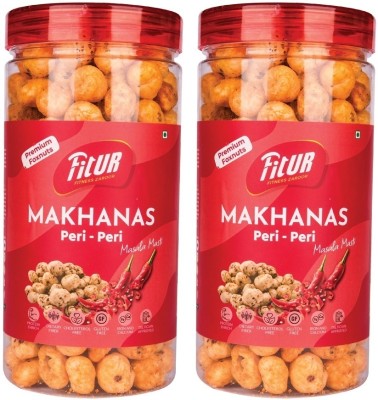 FitUR Peri Peri Seasoning Roasted & Flavored Makhana Super Delicious Healthy Snacks Fox Nut(2 x 80 g)