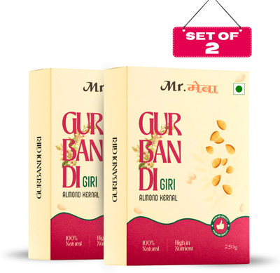 Mr.meva Superior Quality Gurbandi Badam Giri | Pure and Premium Gurbandi Almond Kernels Almonds(2 x 250 g)