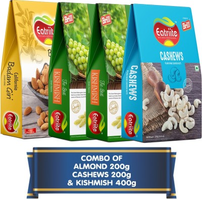 Eatriite Almond 200g, Cashew 200g & Raisins 400g (200gx4) Assorted Nuts(4 x 200 g)