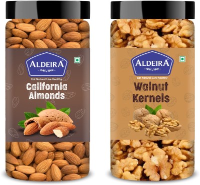 Aldeira Natural Dry Fruits 500gm Combo Almonds 250gm + Akhrot Giri 250gm (250g Each) Almonds, Walnuts(2 x 250 g)