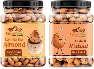 Baniya seth California Almonds & In-Shell Walnuts Combo Pack | Healthy Nuts for Snacking | Almonds, Walnuts(2 x 250 g)
