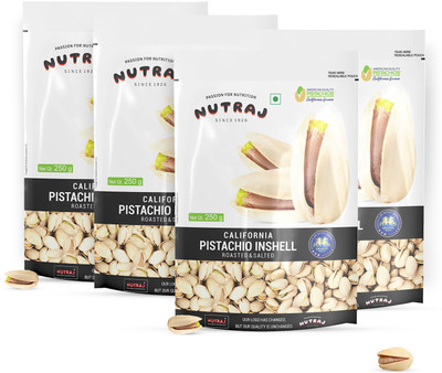 Nutraj California Roasted & Salted Pistachios(4 x 250 g)