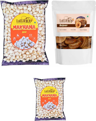 LALLANTOP Makhana gold 250g, 100g | Anjeer 500g Healthy Dry Fruits Combo Pack Fox Nut, Figs(3 x 283.33 g)