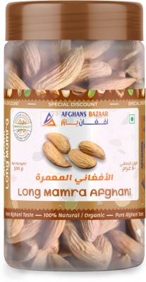 AFGHAN BAZAAR MAMRA ALMONDS LONG AFGHANI | AFGHANI MAMRA | RICH IN OIL | JAR PACK Almonds(500 g)