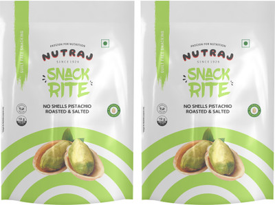 Nutraj Snackrite No Shell Pistachio Kernels 200g (100g x 2), California Roasted Salted Pistachios(1 x 200 g)