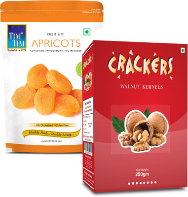 Tim Tim Combo of Premium Apricots and Crackers I Tasty and crunchy Apricots(2 x 250 g)