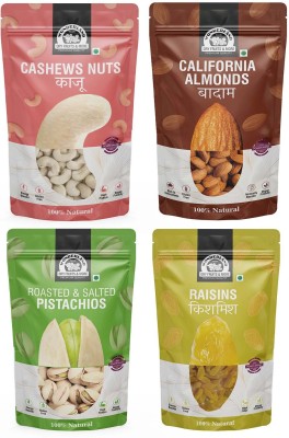 Wonderland Foods Dry Fruits Combo Pack 1 Kg (Almond, Cashew, Pistachio, Raisin 250g Each) Almonds, Cashews, Pistachios, Raisins(4 x 0.25 kg)