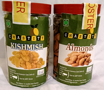 CHASTITY Dry Fruits Ferese Raisins, Almonds(2 x 0.5 kg)