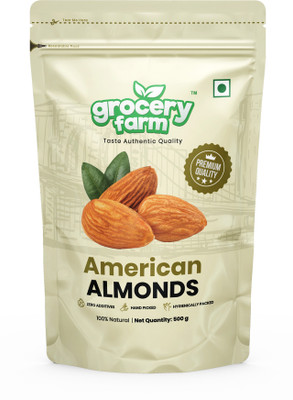 Grocery Farm American Almond - Natural, Nutrient-Rich, Premium, Unsalted Badam Giri Almonds(1 x 500 g)