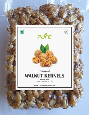 Kashmir Exotics Pure Kashmiri Walnut Kernels Brown Half 400 gm Walnuts(1 x 400 g)