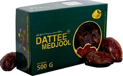 DATTEE Medjool/Medjoul Dates 500g – Jumbo | Khajur/Khajoor | Vegan | Dates 500 grams Dates(1 x 500 g)