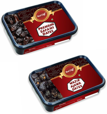 RED CLIFF Premium Safawi & Wazir Ajwa Dates | Original & Rich Khajoor | Combo Pack Of 2 | Dates(2 x 350 g)