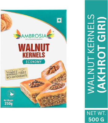 AMBROSIA Economy - Light Brown Walnut Halves Walnuts(2 x 250 g)
