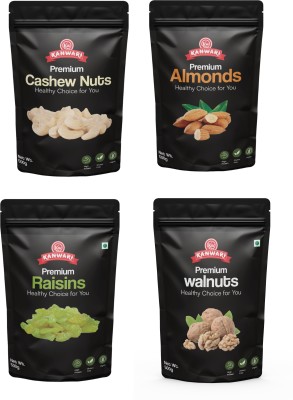 Kanwari Fresh and Healthy Premium Raw Nuts Dry Fruits Combo Pack of 400 gm(4 x 100 g)