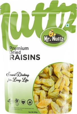 Mr.Nuttz Premium Seedless Green Raisin Kishmish 500g - Raisins(500 g)