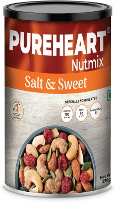 PUREHEART Nutmix Salt & Sweet Dry Fruits, Natural Premium Salted Mix Nuts Cashews, Almonds, Pistachios(230 g)