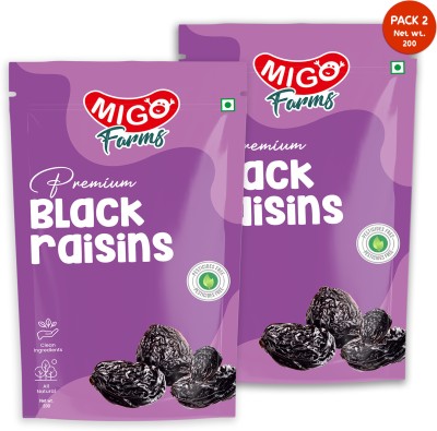 MIGO FARMS Premium Black Kishmish Raisins(2 x 200 g)