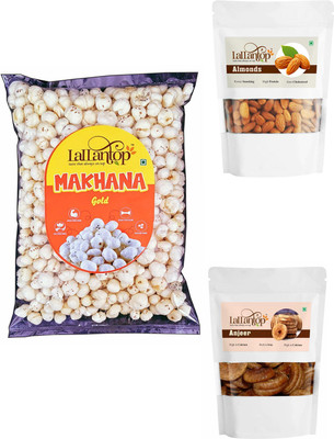 LALLANTOP Makhana gold 250g | Almonds 250g | Anjeer 500g Healthy Dry Fruits Combo Pack Fox Nut, Almonds, Figs(3 x 283.33 g)