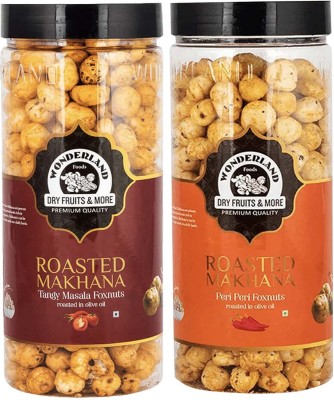 WONDERLAND Roasted Makhana Tangy Masala & Peri Peri Foxnuts Assorted Nuts(2 x 100 g)