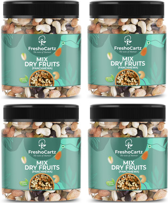 FreshoCartz Healthy Mix Dry Fruits | Dry Fruits Mix | Panchmeva | Mixture of Dry Fruits - Cashews, Almonds, Apricots, Raisins, Assorted Fruits & Nuts(4 x 250 g)