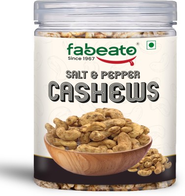 Fabeato Salt & Pepper Cashews - Premium Kaju Dry Fruits, Whole Crunchy Rich in Protein Cashews(250 g)