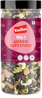 YUM YUM 10 in 1 Women Superfood | Dried Fruits, Nuts & Seeds | Trail Mix | 250g - Assorted Seeds & Nuts(1 x 250 g)