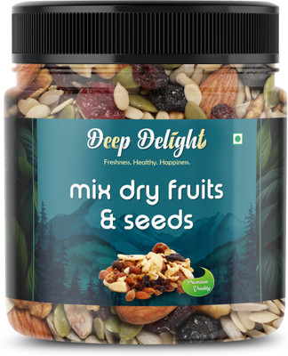 DEEP DELIGHT Mix Dry Fruits & Seeds | Healthy Protein Rich Snack | Premium Energy Booster Almonds, Cashews, Figs, Walnuts, Pistachios, Dry Dates(1 x 250 g)
