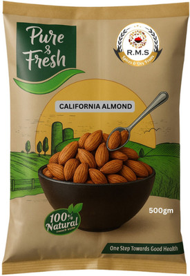 RMS Pure California Almonds/Badam Whole|Nuts & Dry Fruits|Rich In Protein, Fibre Almonds(1 x 500 g)