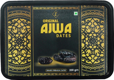 IMRO FOODS Original Ajwa Dates, Grade 1 Premium Dates, Fresh Ajwa Dates Jumbo Size Dates(1 x 200 g)