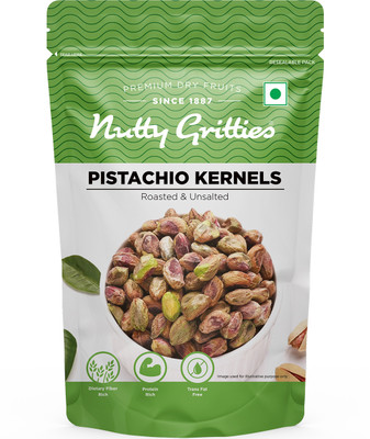 Nutty Gritties Pista Kernels, No Shells, Roasted Unsalted Pistachios(1 x 100 g)