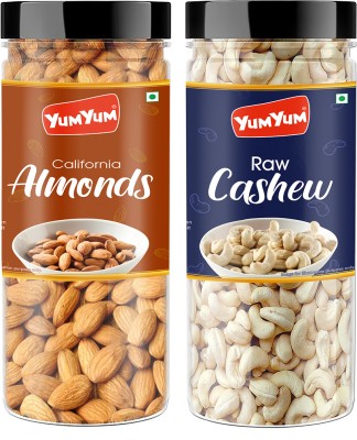 YUM YUM Premium California Almond (150g) and Cashew Nut (150g) 300g Dry Fruits Combo Pack- Almonds, Cashews(2 x 150 g)