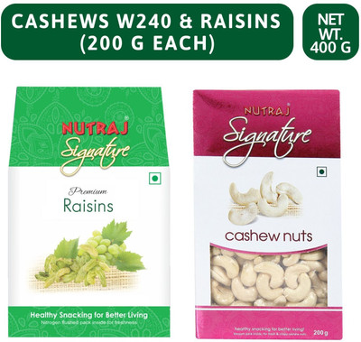 Nutraj Signature Combo (Pack of 2) 200gm Each Cashews, Raisins(2 x 200 g)