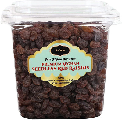 Aafarin Afghan SEEDLESS RED Raisins ( LAL KISHMISH / Flame Raisins) (250 GRM) Raisins(1 x 250 g)