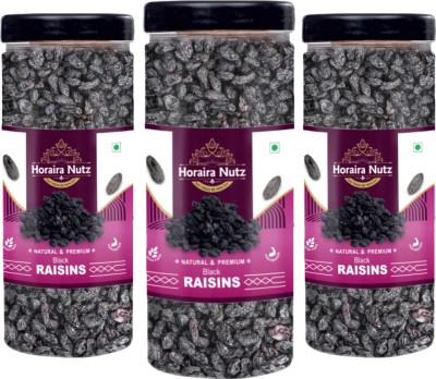 Horaira Nutz Premium & Natural Black Raisins 750g (Pack of 3_Each 250g ) Black Raisins(3 x 250 g)