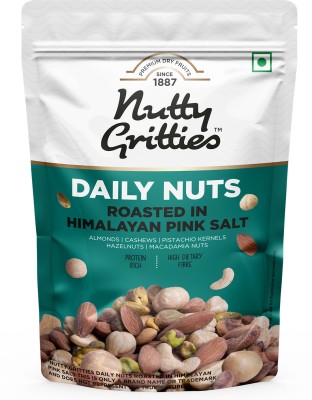 Nutty Gritties Daily Nuts - Roasted in Himalayan Pink Salt Almonds, Cashews, Macadamia Nuts, Hazelnuts, Pistachios(200 g)