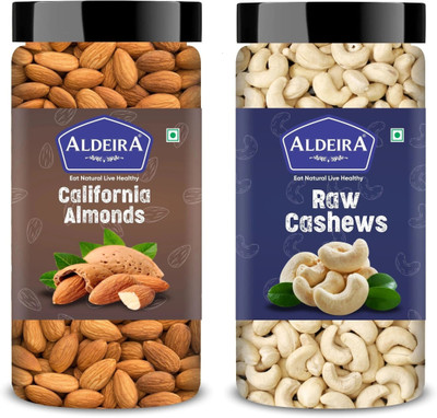 Aldeira Natural Dry Fruits Combo Almonds 450gm + Cashews 450gm (450g Each) Almonds, Cashews(2 x 450 g)