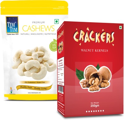 Tim Tim Combo of Premium Cashews(G-320) & Cracker walnuts I Tasty & healthy I Dry fruits Cashews(2 x 250 g)
