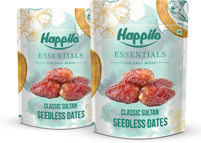 Happilo Essentials Classic Sultan Seedless Dates, Exquisite Taste and Texture, Vitamins, Dates(2 x 500 g)