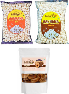 LALLANTOP Makhana gold 100g | Makhana Premium 250g | Anjeer 500g Dry Fruits Combo Fox Nut, Figs(3 x 283.33 g)
