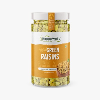 HappyWally Premium Seedless Green Raisins Value Pack Raisins Raisins(500 g)