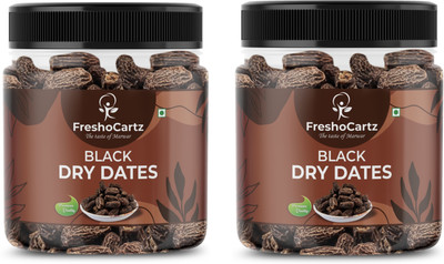 FreshoCartz Black Dry Dates | Dry Chuhara | Kali Kharak | Khajur | Chuara | Kharek | Brown Dates(2 x 250 g)