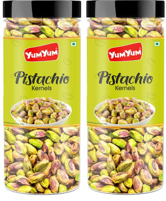 YUM YUM Premium Unsalted Pista Kernels without Shell 300g (Pack of 2-150g Each) Jar- Pistachios(2 x 150 g)