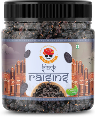 KAKA SETH Black Raisins (Seedless) | Kali Kismish | Kali Dakh Raisins(1 x 500 g)
